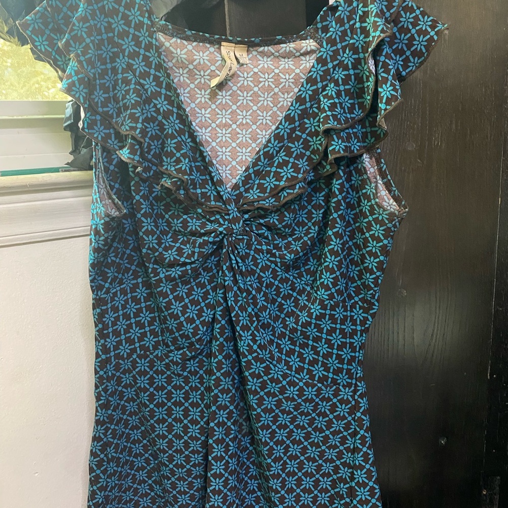 Blue and Brown Patterned shirt